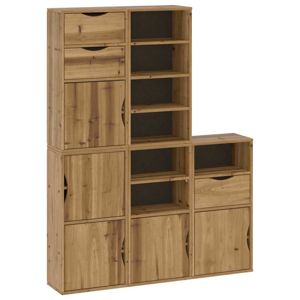 vidaXL Side Cabinets 5 pcs "ODDA" 40x24x79 cm Solid Wood Pine