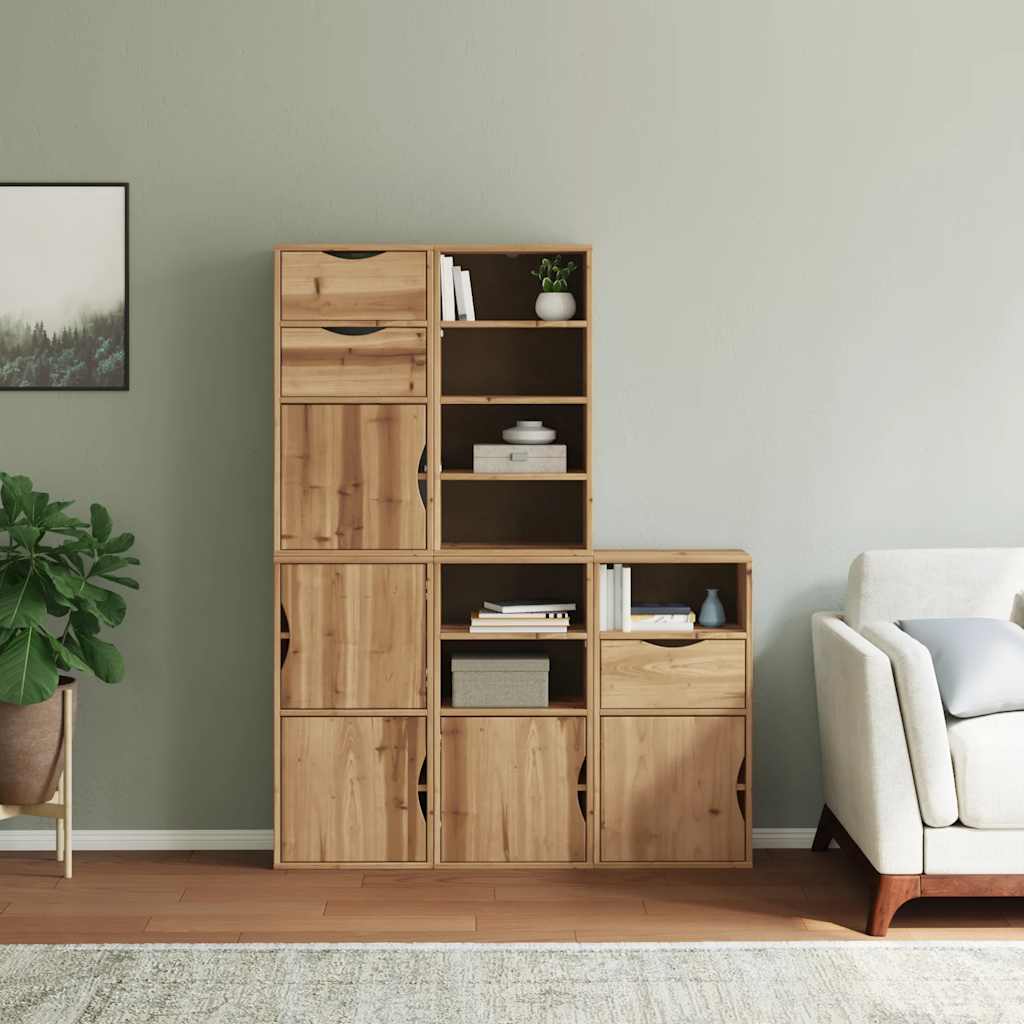 vidaXL Side Cabinets 5 pcs ODDA 40x24x79 cm Solid Wood Pine