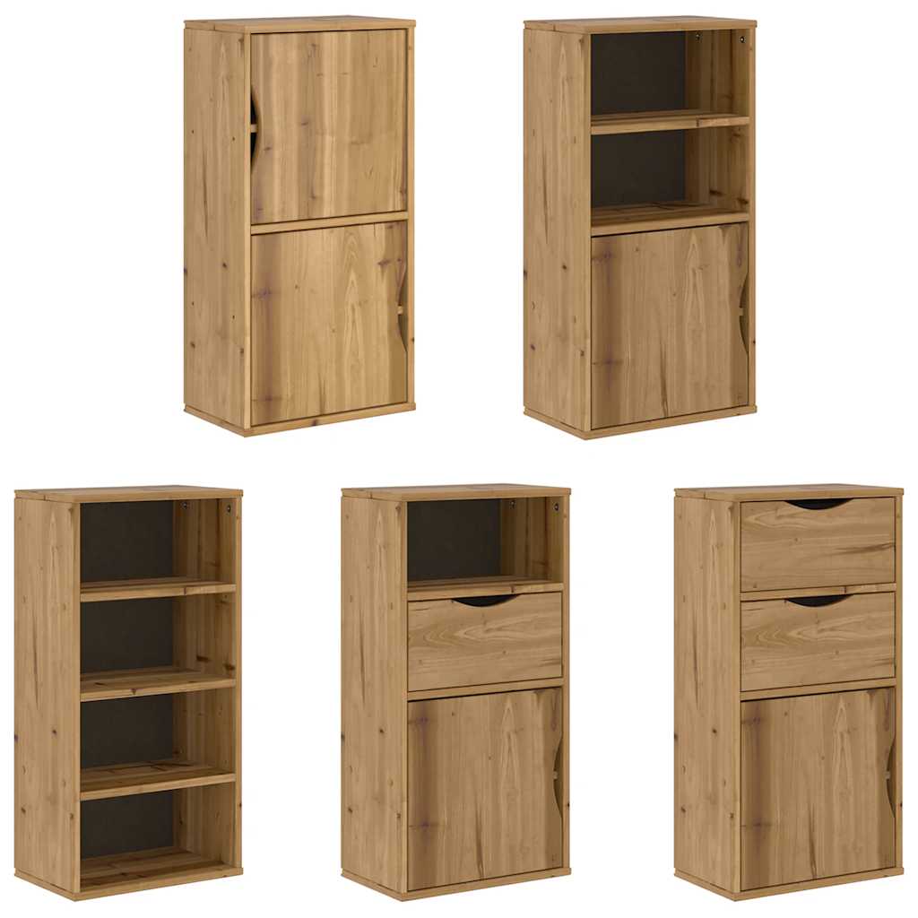 vidaXL Side Cabinets 5 pcs "ODDA" 40x24x79 cm Solid Wood Pine