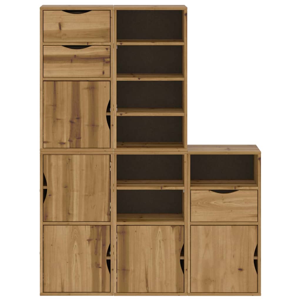 vidaXL Side Cabinets 5 pcs "ODDA" 40x24x79 cm Solid Wood Pine