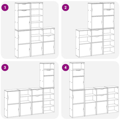 vidaXL Side Cabinets 5 pcs ODDA 40x24x79 cm Solid Wood Pine