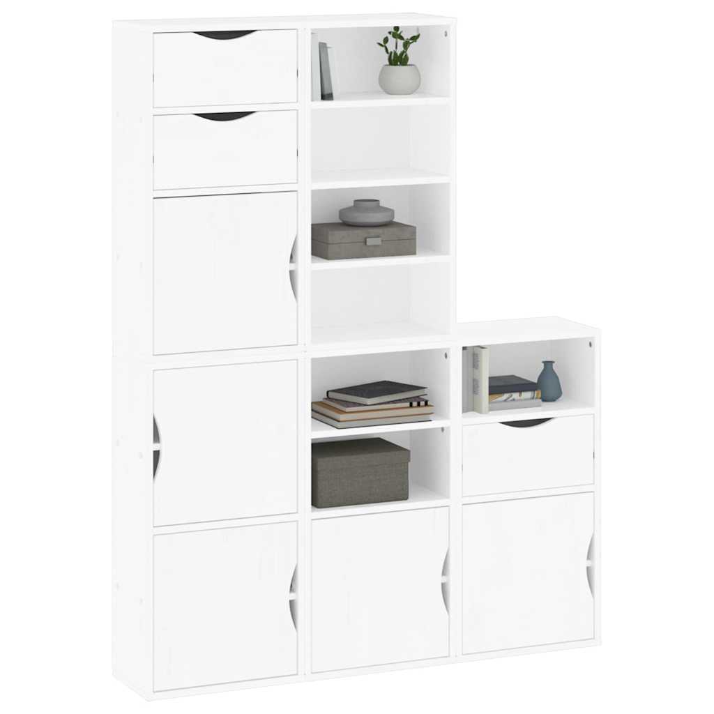 vidaXL Side Cabinets 5 pcs "ODDA" White 40x24x79 cm Solid Wood Pine