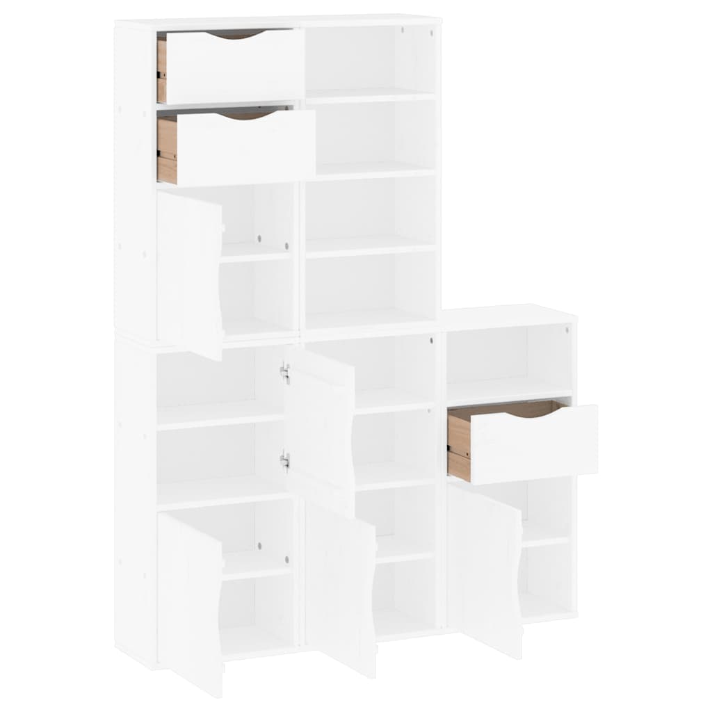 vidaXL Side Cabinets 5 pcs "ODDA" White 40x24x79 cm Solid Wood Pine