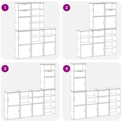 vidaXL Side Cabinets 5 pcs ODDA White 40x24x79 cm Solid Wood Pine