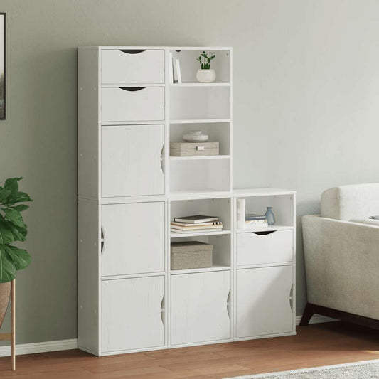vidaXL Side Cabinets 5 pcs "ODDA" White 40x24x79 cm Solid Wood Pine