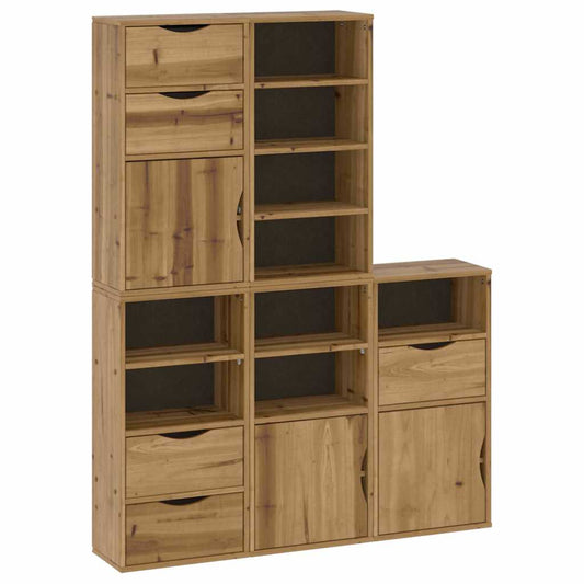 vidaXL Side Cabinets 5 pcs "ODDA" 40x24x79 cm Solid Wood Pine