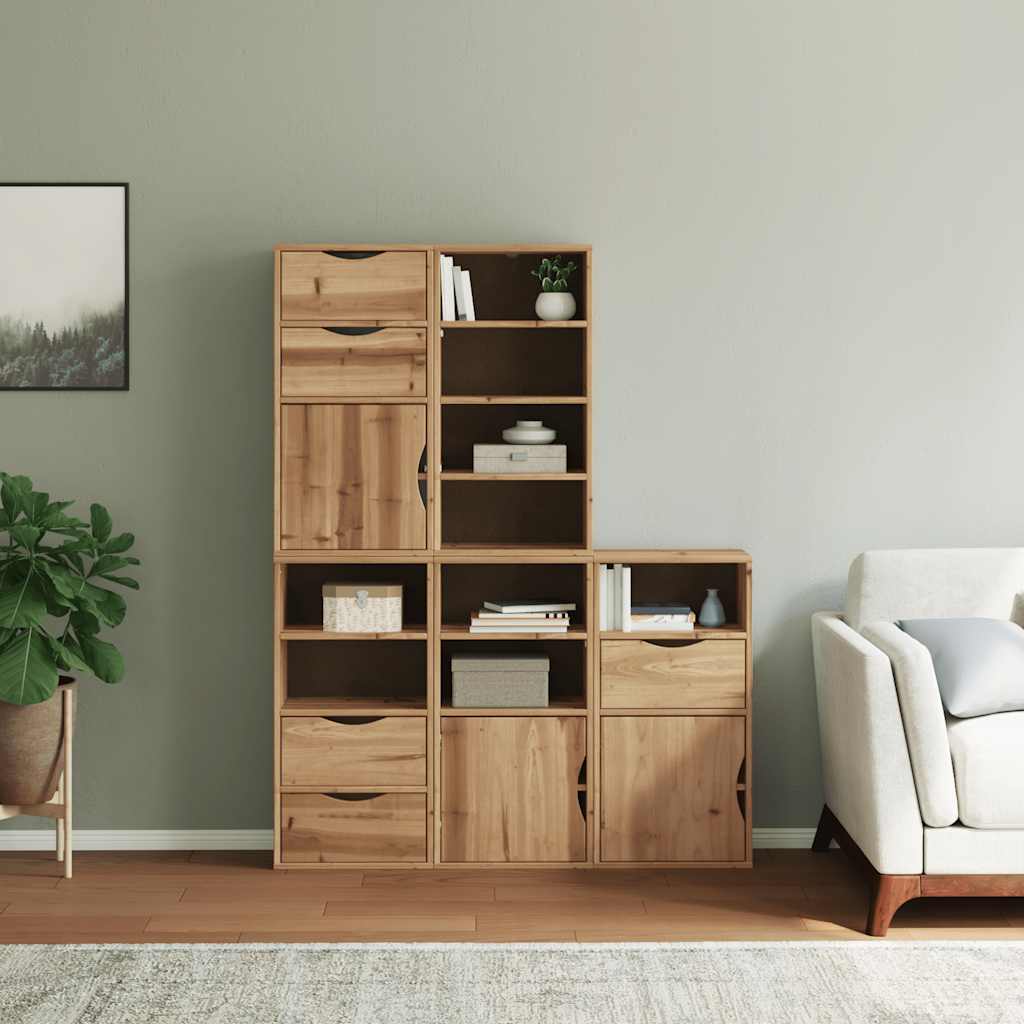 vidaXL Side Cabinets 5 pcs ODDA 40x24x79 cm Solid Wood Pine