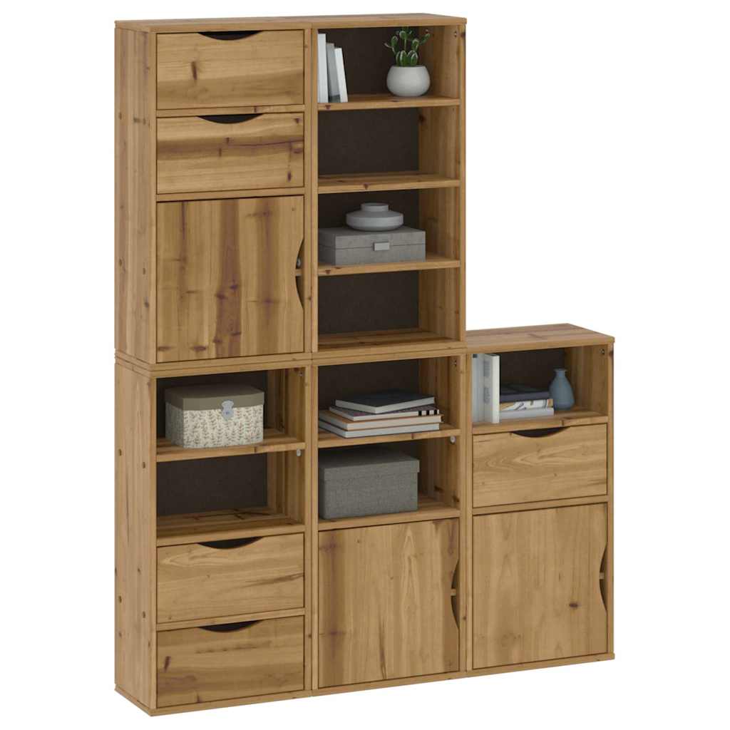 vidaXL Side Cabinets 5 pcs "ODDA" 40x24x79 cm Solid Wood Pine