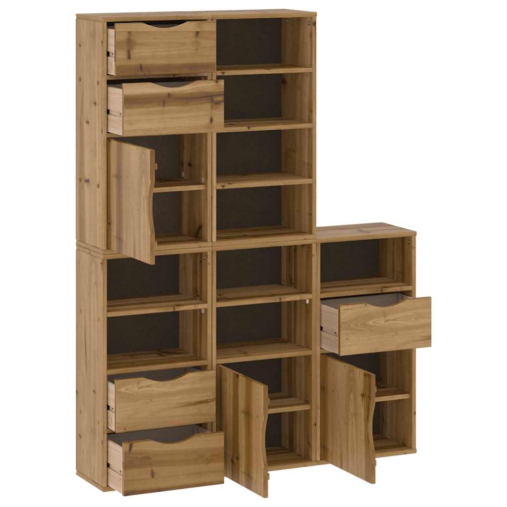 vidaXL Side Cabinets 5 pcs "ODDA" 40x24x79 cm Solid Wood Pine