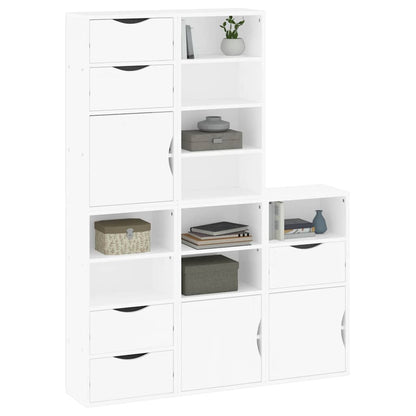 vidaXL Side Cabinets 5 pcs "ODDA" White 40x24x79 cm Solid Wood Pine