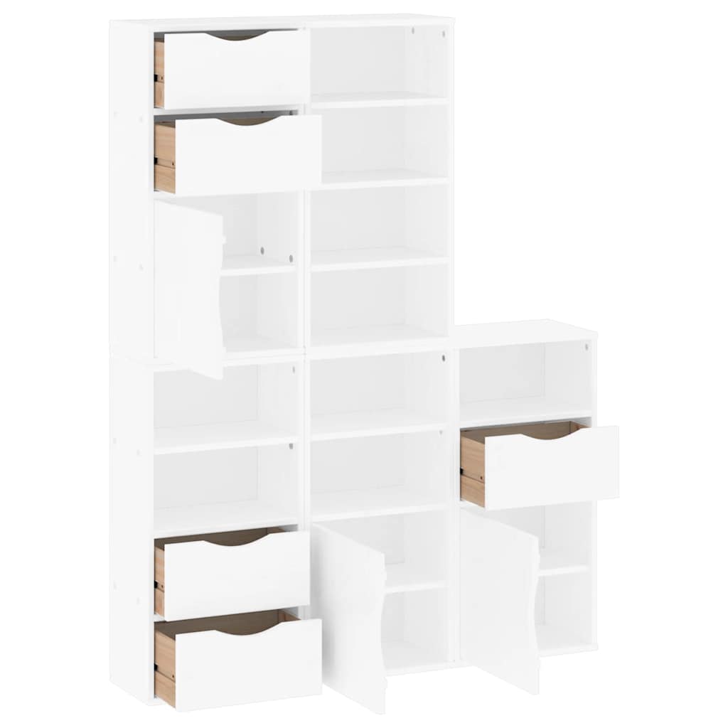 vidaXL Side Cabinets 5 pcs ODDA White 40x24x79 cm Solid Wood Pine