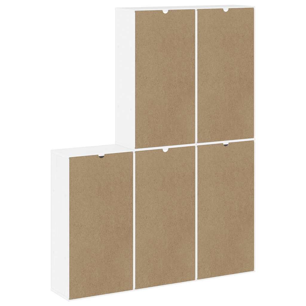 vidaXL Side Cabinets 5 pcs ODDA White 40x24x79 cm Solid Wood Pine