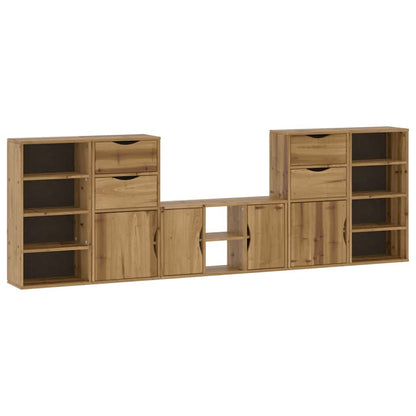 vidaXL 5 Piece TV Units with Storage "ODDA" Solid Wood Pine