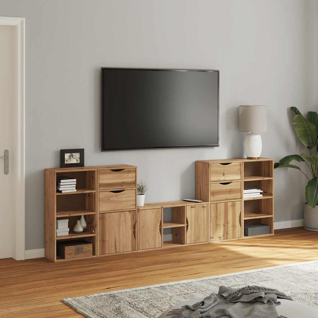 vidaXL 5 Piece TV Units with Storage "ODDA" Solid Wood Pine