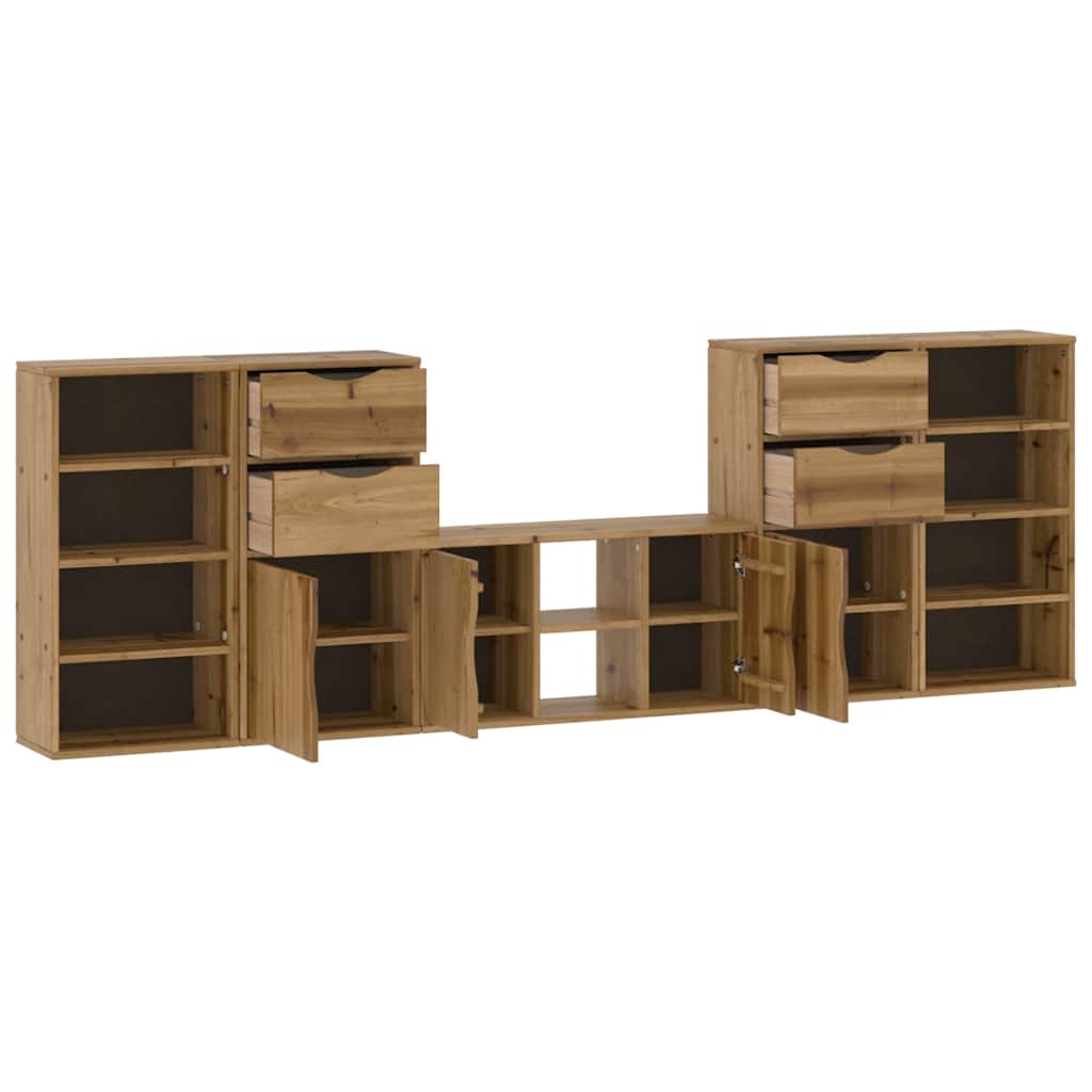 vidaXL 5 Piece TV Units with Storage ODDA Solid Wood Pine