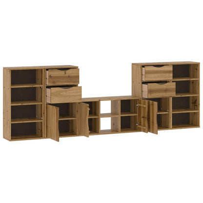 vidaXL 5 Piece TV Units with Storage ODDA Solid Wood Pine