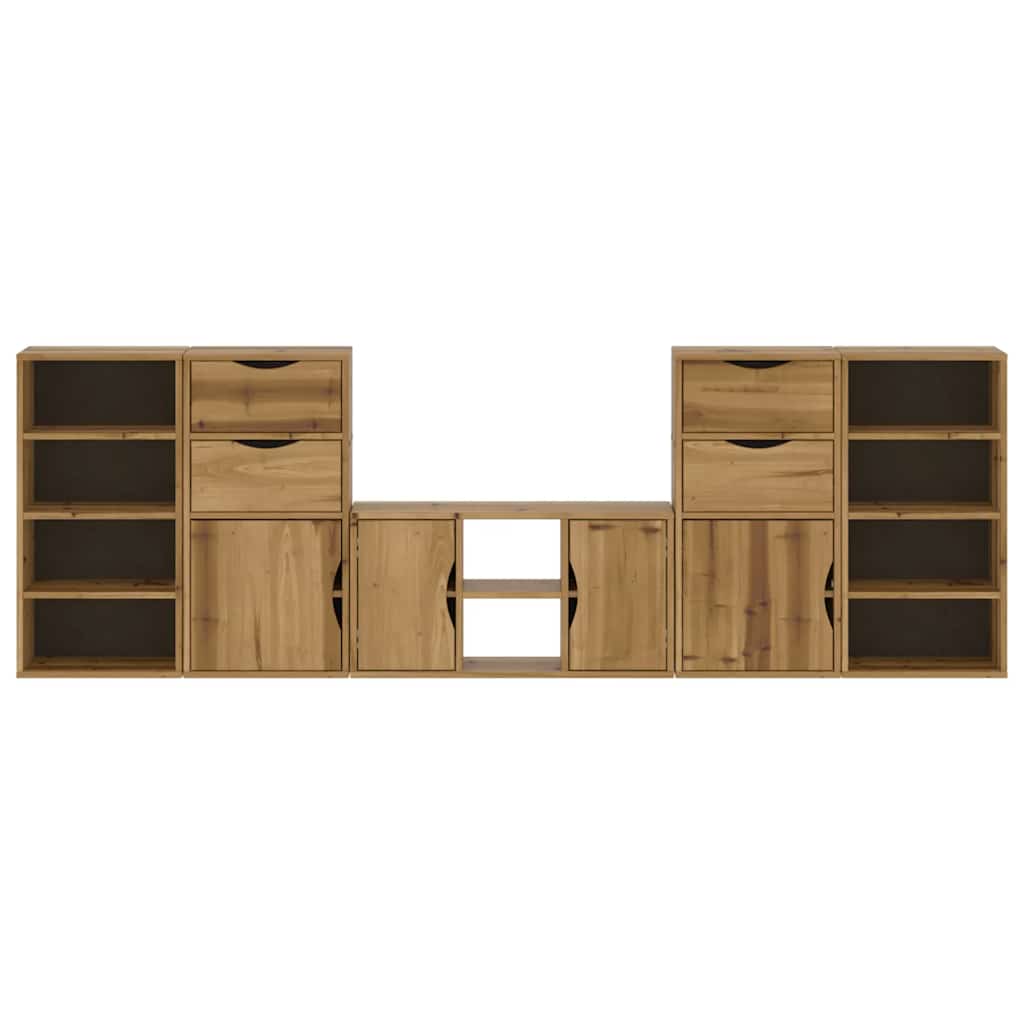 vidaXL 5 Piece TV Units with Storage ODDA Solid Wood Pine