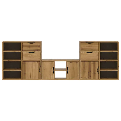 vidaXL 5 Piece TV Units with Storage ODDA Solid Wood Pine