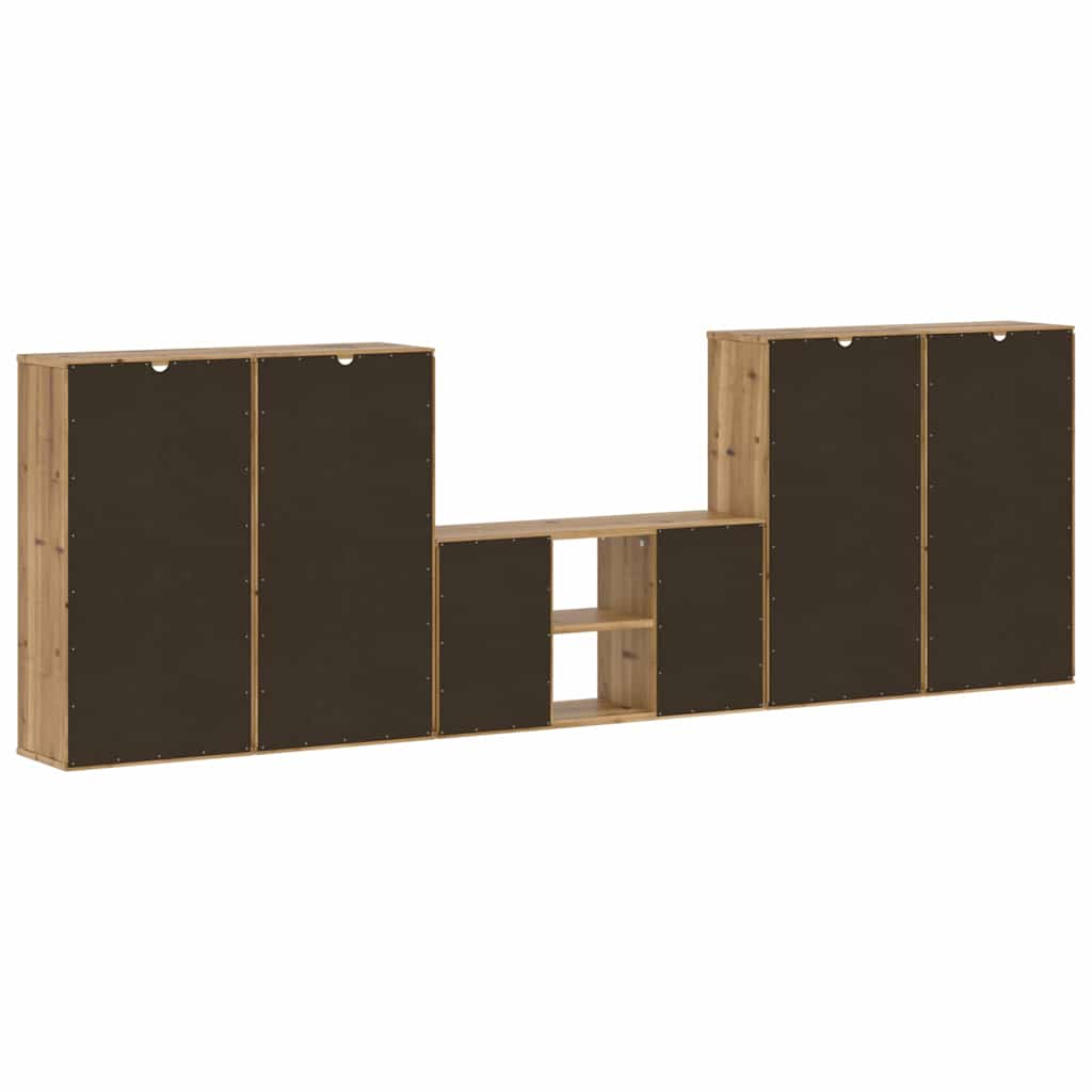 vidaXL 5 Piece TV Units with Storage "ODDA" Solid Wood Pine