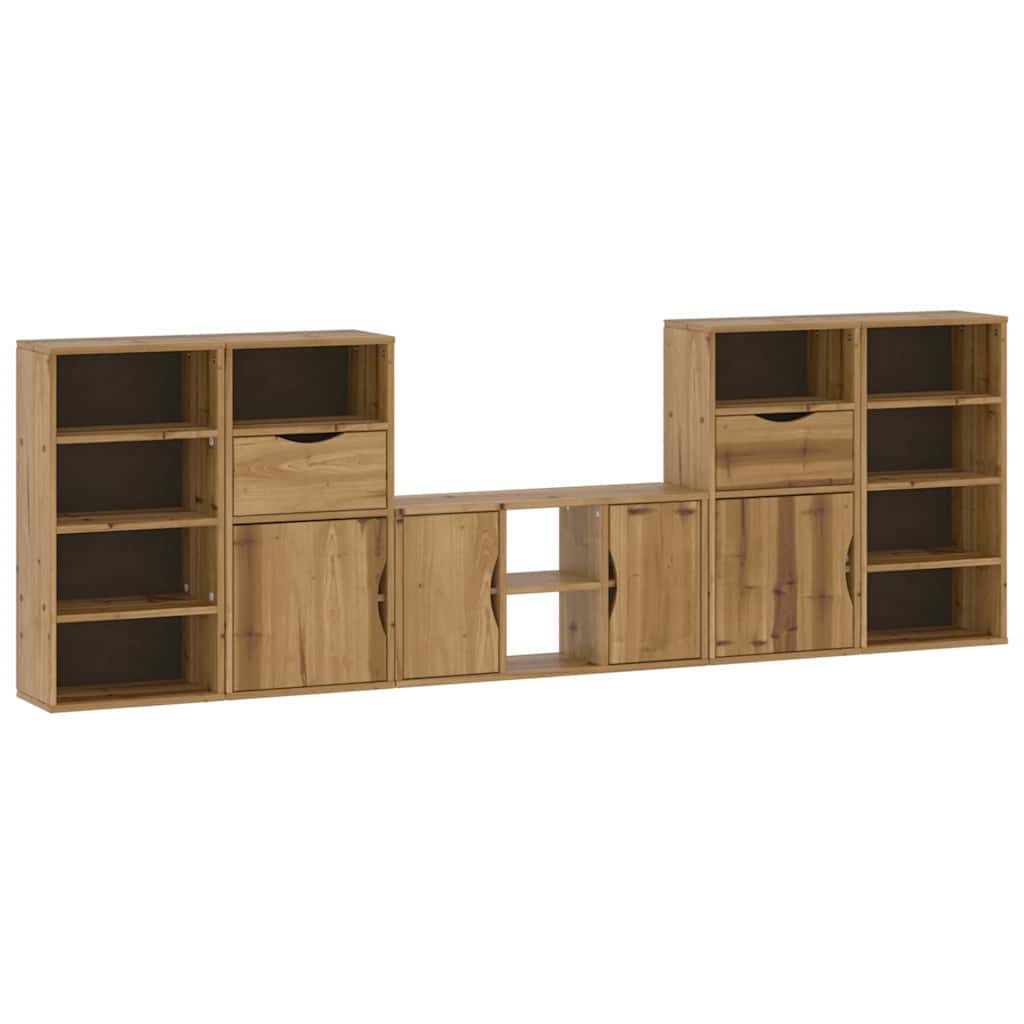vidaXL 5 Piece TV Units with Storage "ODDA" Solid Wood Pine