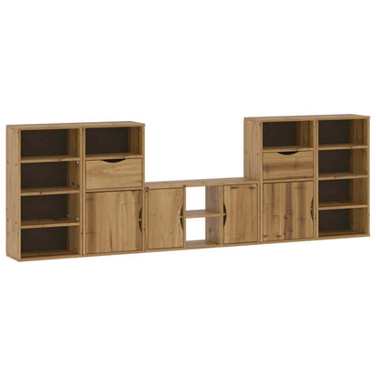 vidaXL 5 Piece TV Units with Storage "ODDA" Solid Wood Pine