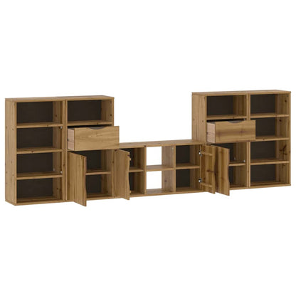 vidaXL 5 Piece TV Units with Storage "ODDA" Solid Wood Pine