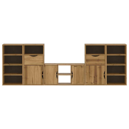 vidaXL 5 Piece TV Units with Storage "ODDA" Solid Wood Pine