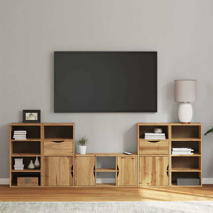 vidaXL 5 Piece TV Units with Storage "ODDA" Solid Wood Pine