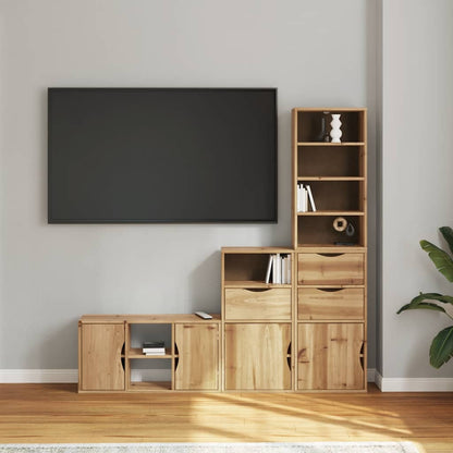 vidaXL 4 Piece TV Units with Storage ODDA Solid Wood Pine