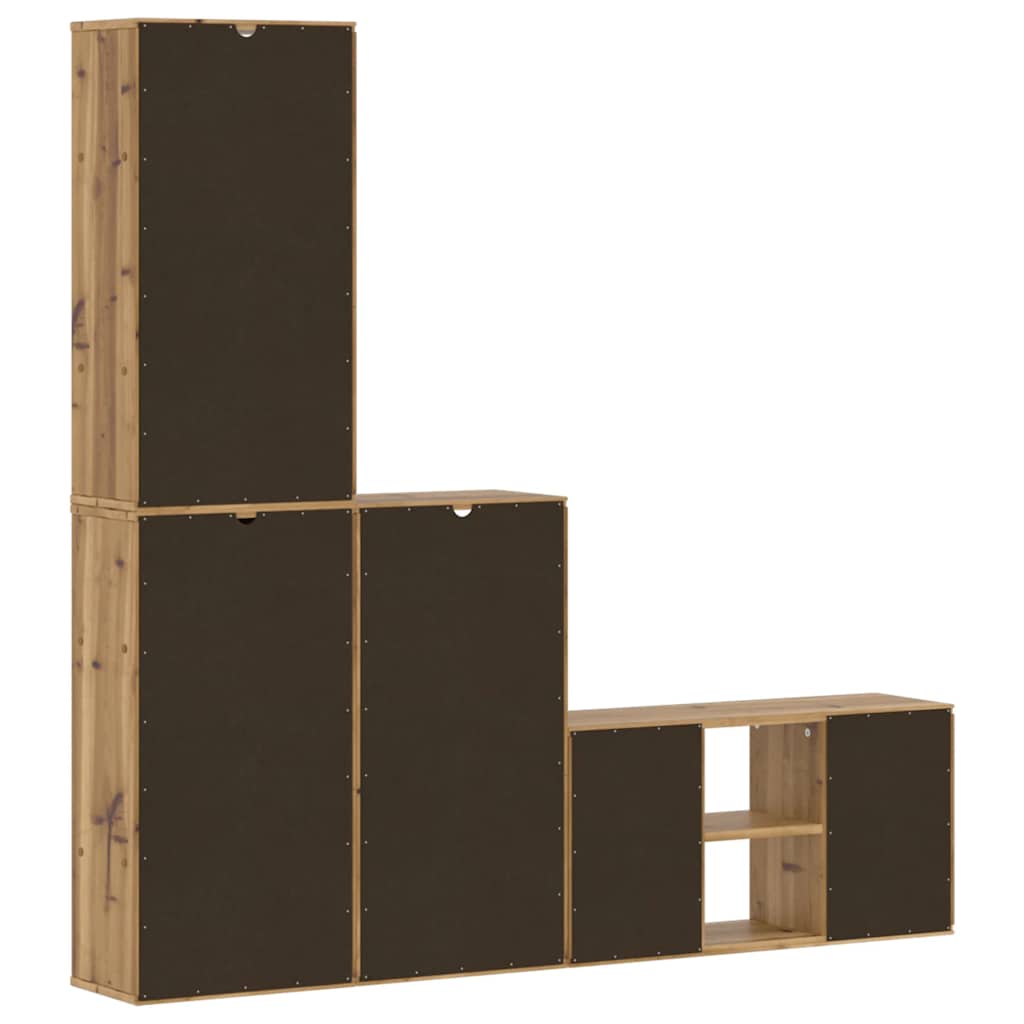 vidaXL 4 Piece TV Units with Storage "ODDA" Solid Wood Pine