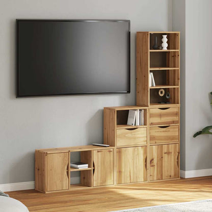 vidaXL 4 Piece TV Units with Storage ODDA Solid Wood Pine