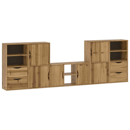 vidaXL 5 Piece TV Units with Storage "ODDA" Solid Wood Pine