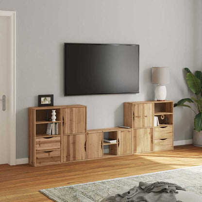 vidaXL 5 Piece TV Units with Storage "ODDA" Solid Wood Pine