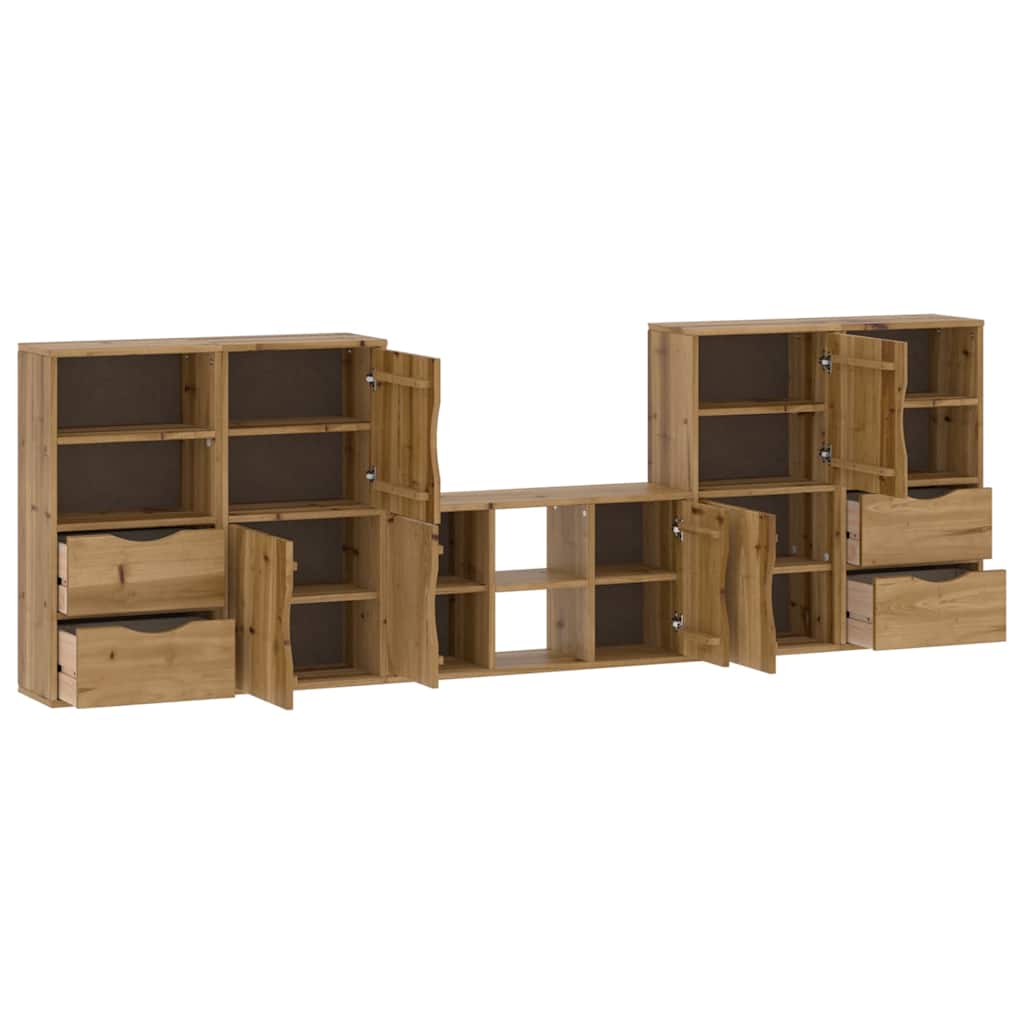 vidaXL 5 Piece TV Units with Storage ODDA Solid Wood Pine