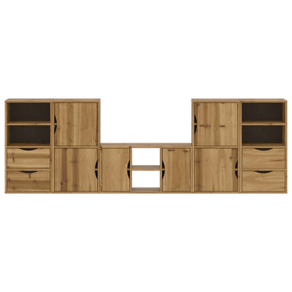 vidaXL 5 Piece TV Units with Storage ODDA Solid Wood Pine