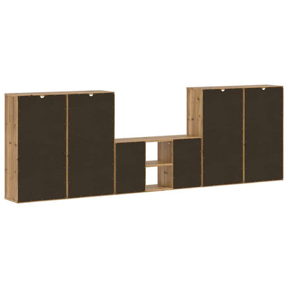vidaXL 5 Piece TV Units with Storage "ODDA" Solid Wood Pine