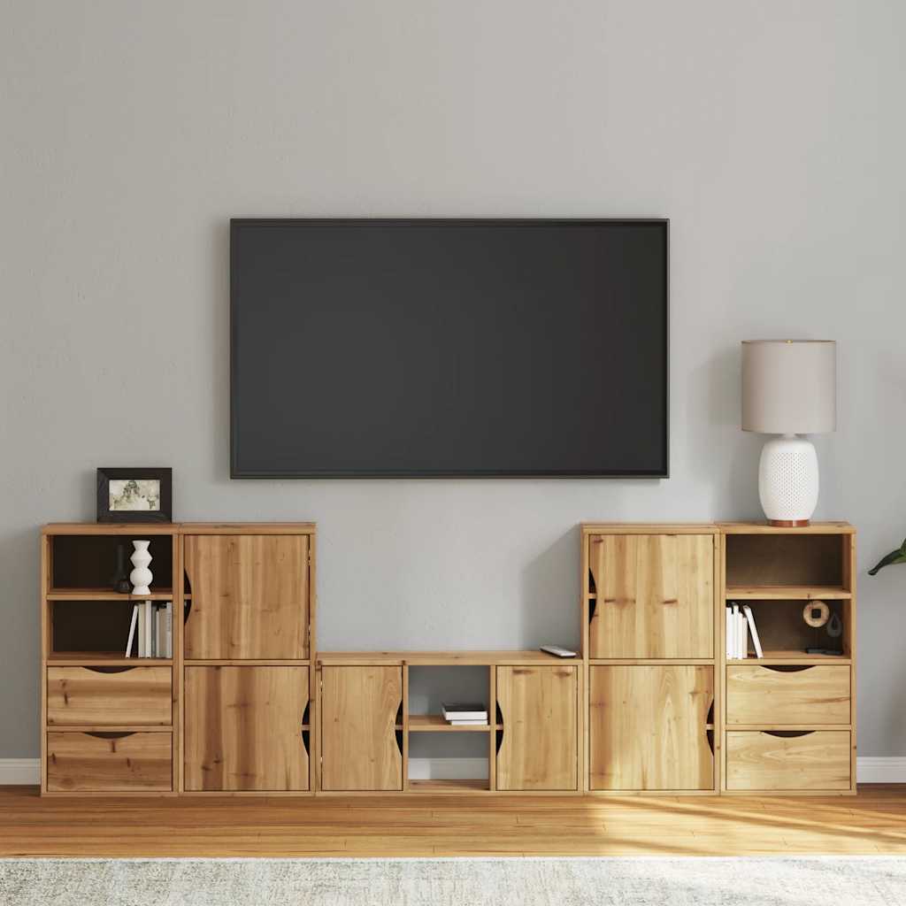 vidaXL 5 Piece TV Units with Storage ODDA Solid Wood Pine