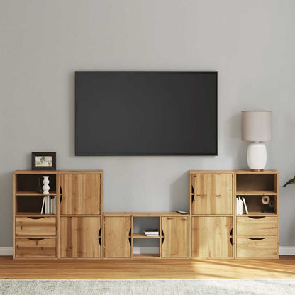 vidaXL 5 Piece TV Units with Storage ODDA Solid Wood Pine