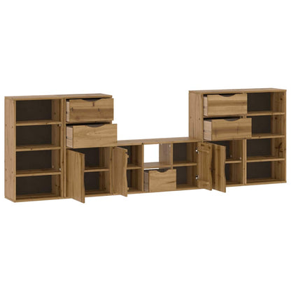 vidaXL 5 Piece TV Units with Storage ODDA Solid Wood Pine