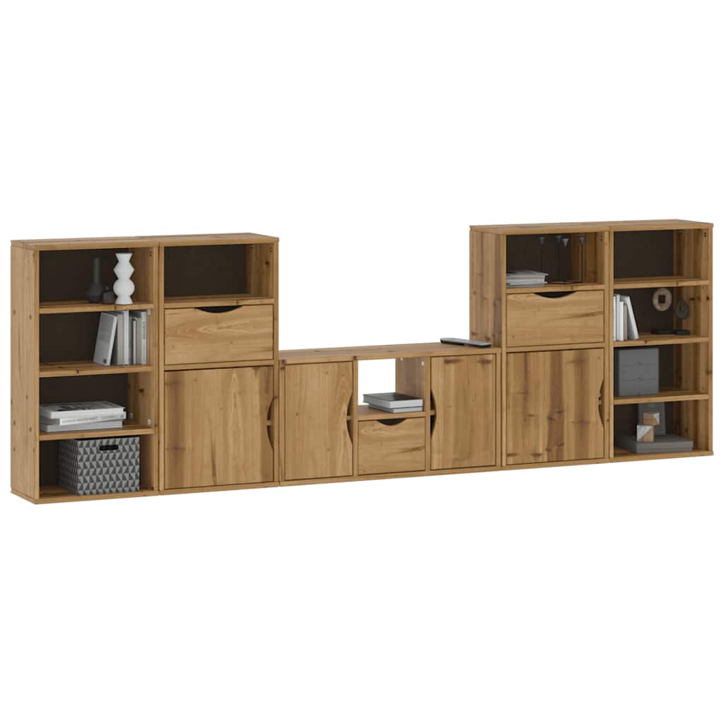 vidaXL 5 Piece TV Units with Storage ODDA Solid Wood Pine