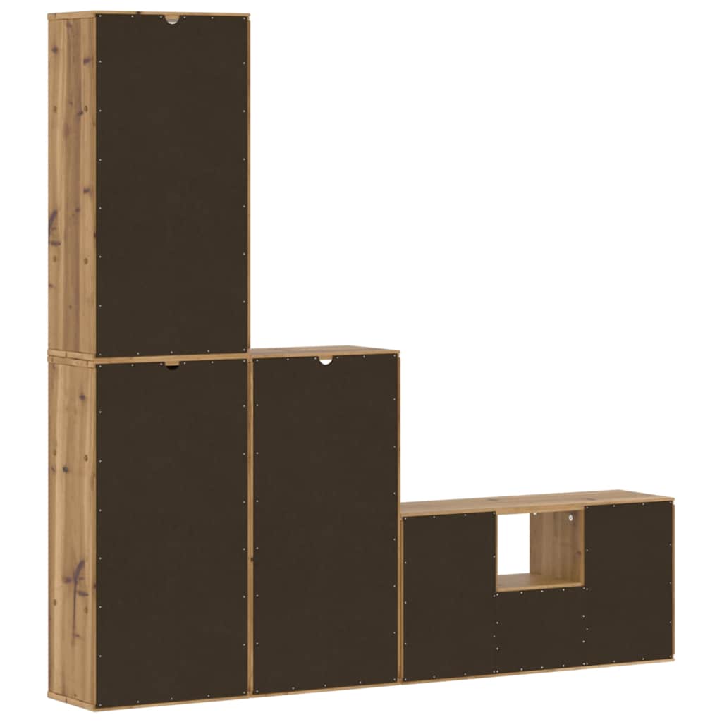 vidaXL 4 Piece TV Units with Storage "ODDA" Solid Wood Pine