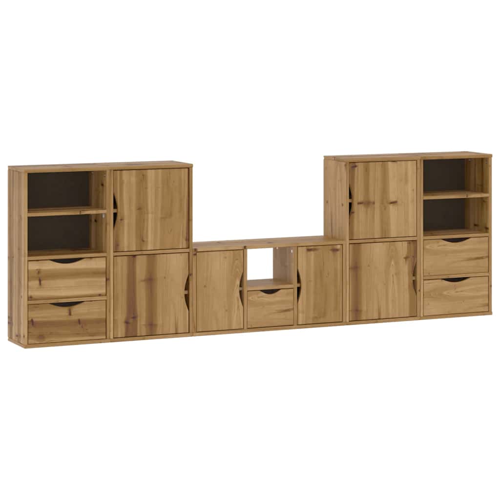 vidaXL 5 Piece TV Units with Storage ODDA Solid Wood Pine