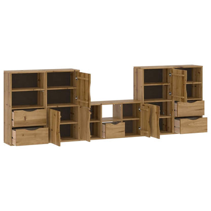 vidaXL 5 Piece TV Units with Storage ODDA Solid Wood Pine