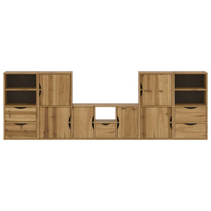 vidaXL 5 Piece TV Units with Storage ODDA Solid Wood Pine