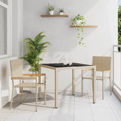 vidaXL Garden Dining Set 3 pcs Beige Poly Rattan