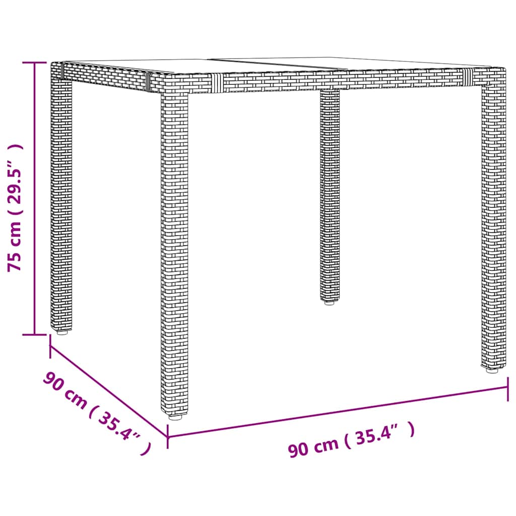 vidaXL Garden Dining Set 3 pcs Beige Poly Rattan