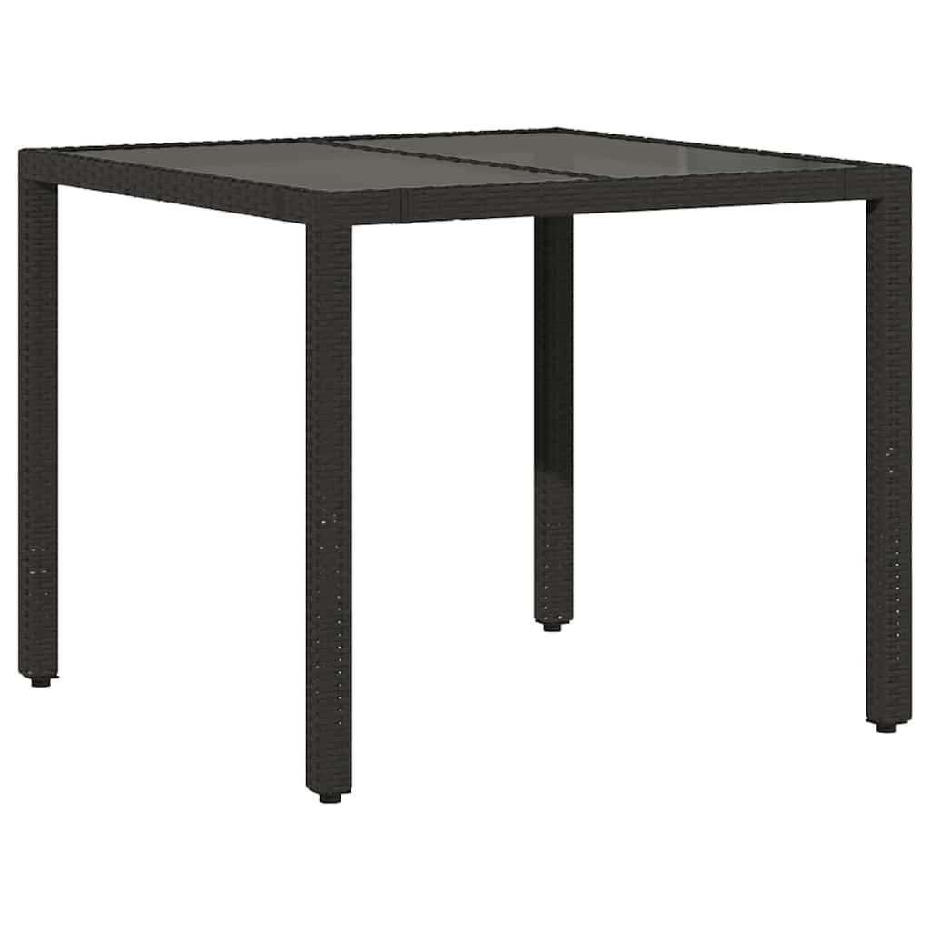 vidaXL Garden Dining Set 5 pcs Black Poly Rattan