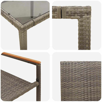 vidaXL Garden Dining Set 5 pcs Grey Poly Rattan