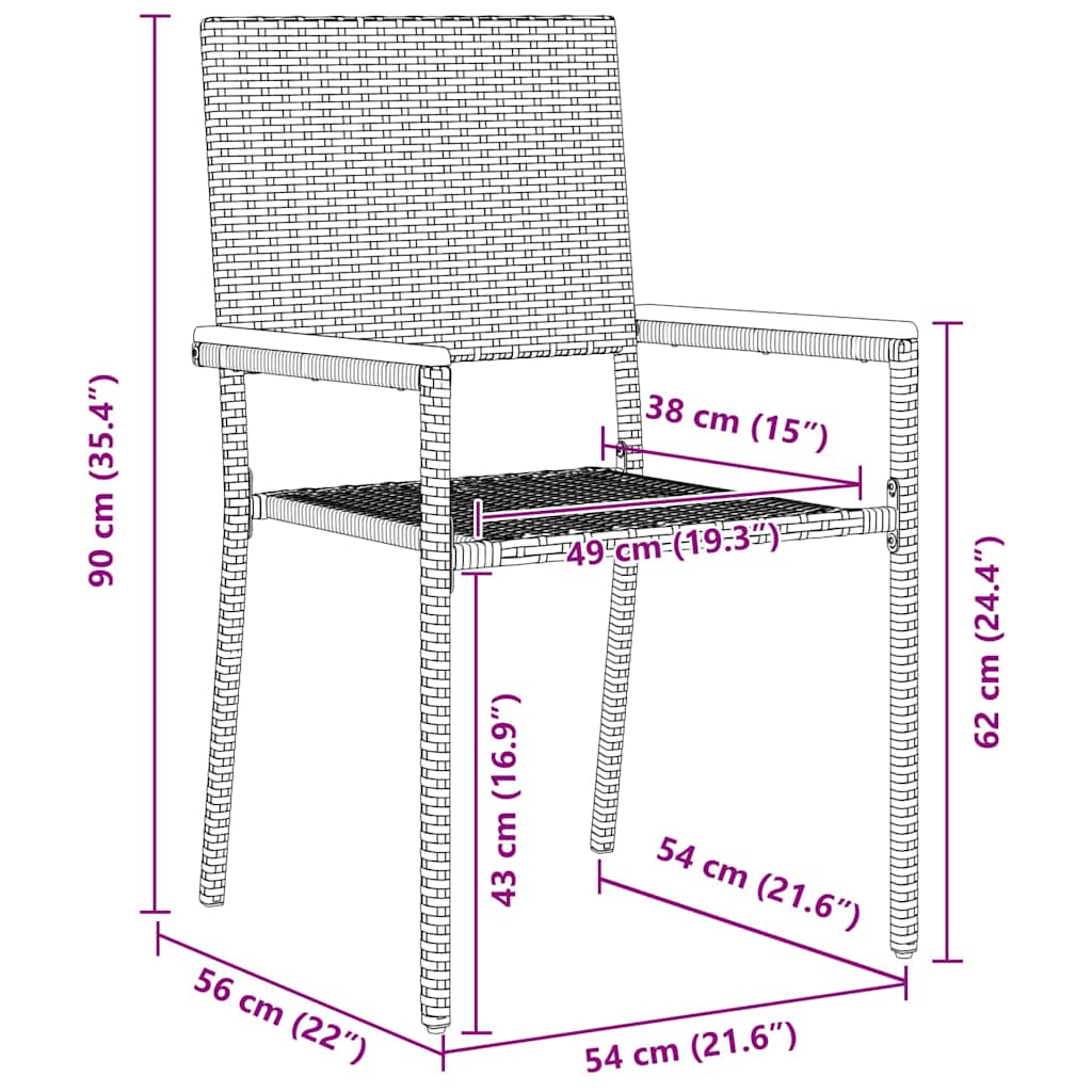 vidaXL Garden Dining Set 5 pcs Grey Poly Rattan