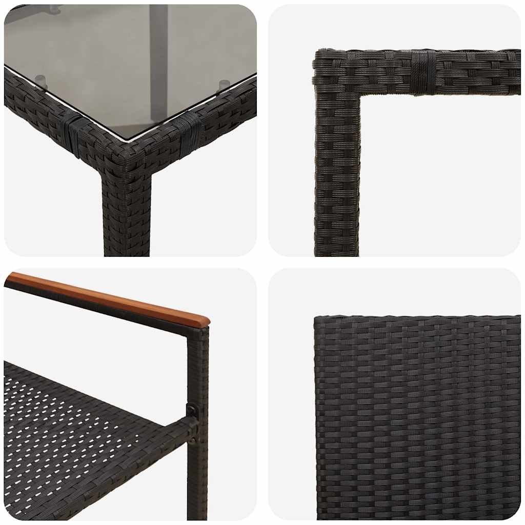 vidaXL Garden Dining Set 5 pcs Black Poly Rattan